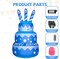 GOOSH 5.5 FT Birthday Inflatables Cake with Candle Happy Birthday with Colorful Rotating LED Lights (Pink)